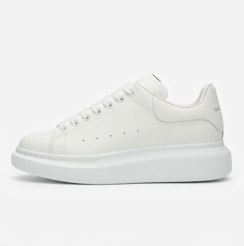 Chunky Sole Classic Leather Sneakers - Premium White Luxury Shoes