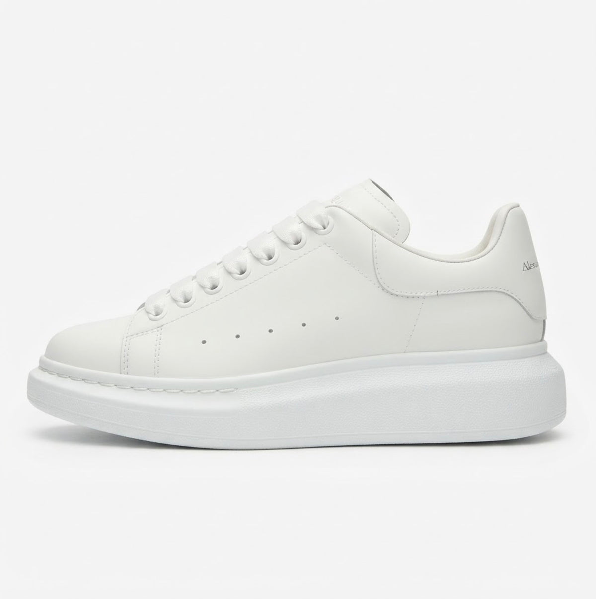 Chunky Sole Classic Leather Sneakers - Premium White Luxury Shoes