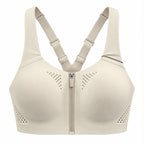 KORE Women High -Impact Front Zip Sports Bra With Adjustable Straps