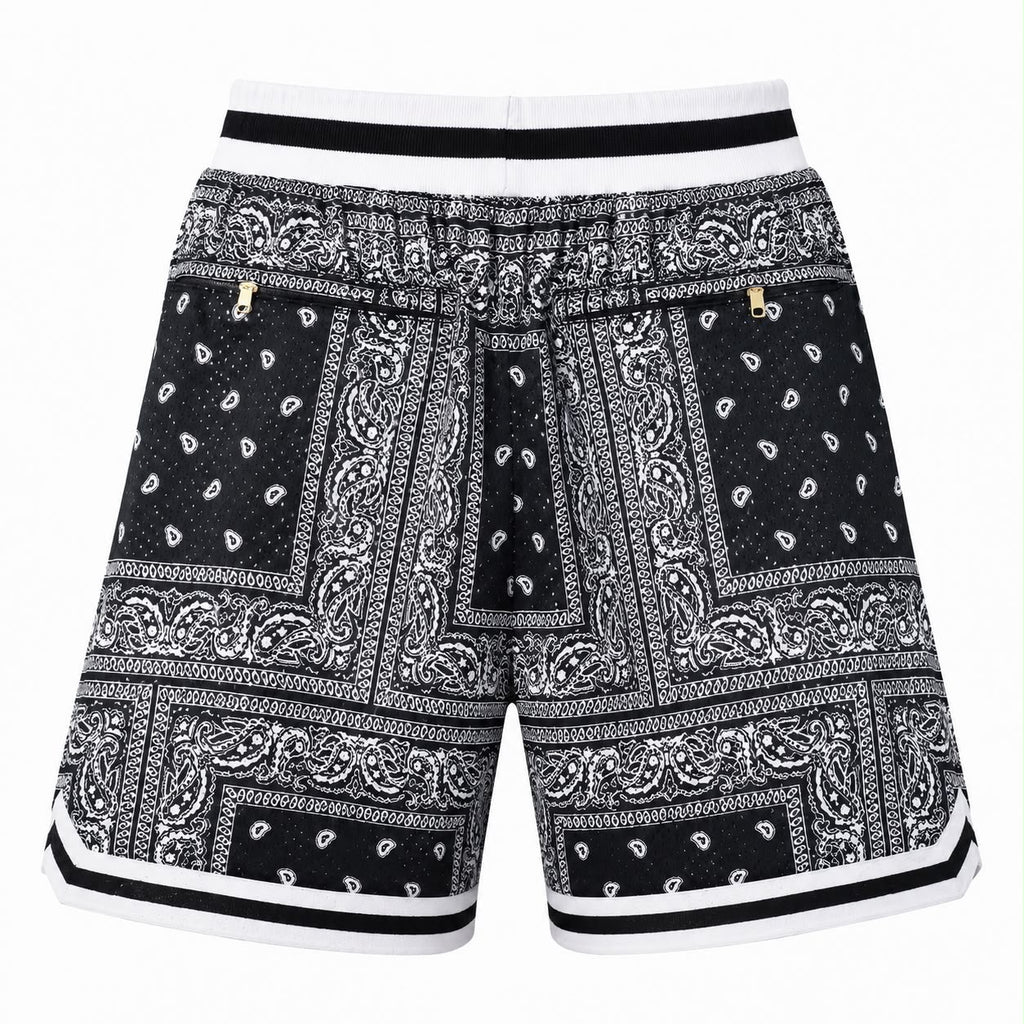 Chicago Bulls White Black Paisley Mesh Basketball Shorts