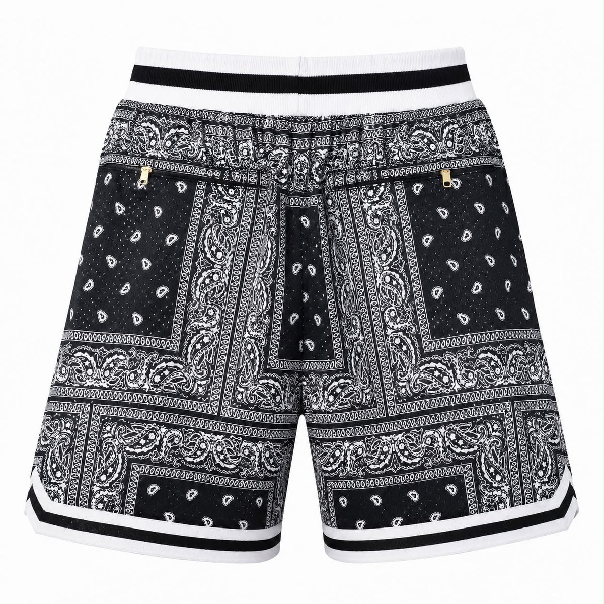Chicago Bulls White Black Paisley Mesh Basketball Shorts