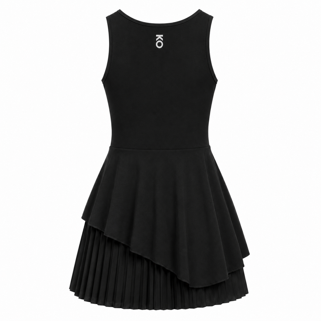 KORE Women's Asymmetric Pleated Performance Dress With Padded Bra