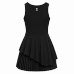 KORE Women's Asymmetric Pleated Performance Dress With Padded Bra