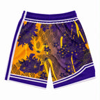 Los Angeles Basketball Purple & Gold Floral Mesh Short