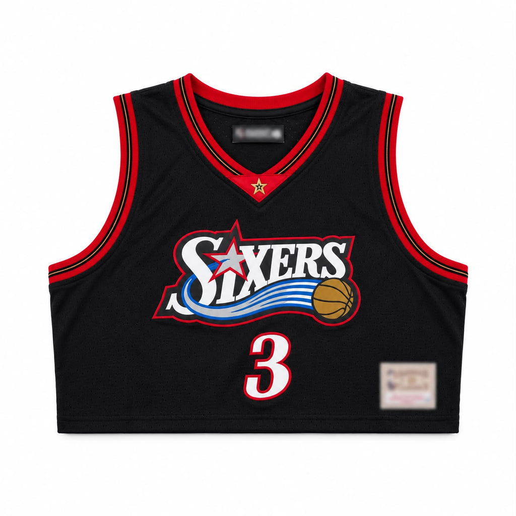 Women's Philadelphia 76ers Allen Iverson #3 Cropped Basketball Jersey
