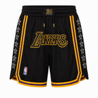 Black Los Angeles Basketball Mesh Shorts #24 Regular Fit