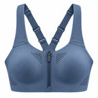 KORE Women High -Impact Front Zip Sports Bra With Adjustable Straps