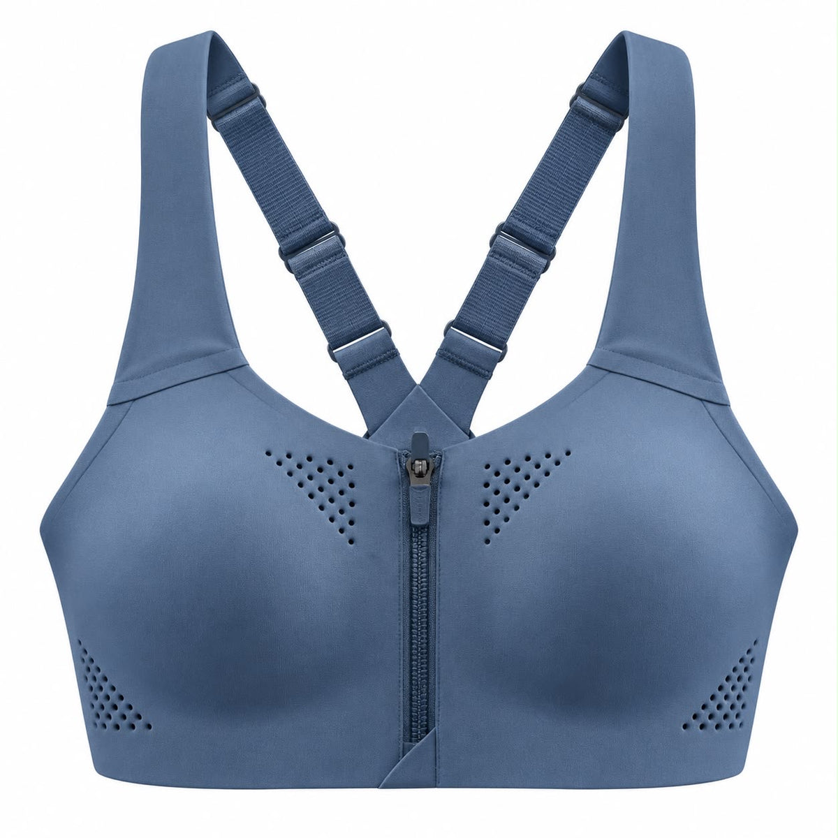 KORE Women High -Impact Front Zip Sports Bra With Adjustable Straps