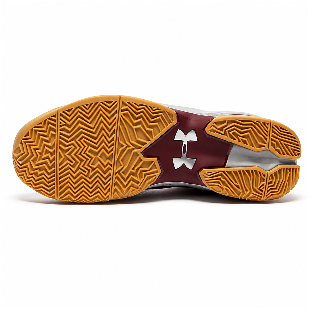 Men's Maroon High-Top Performance Basketball Sneakers-Cushioned Court Shoes