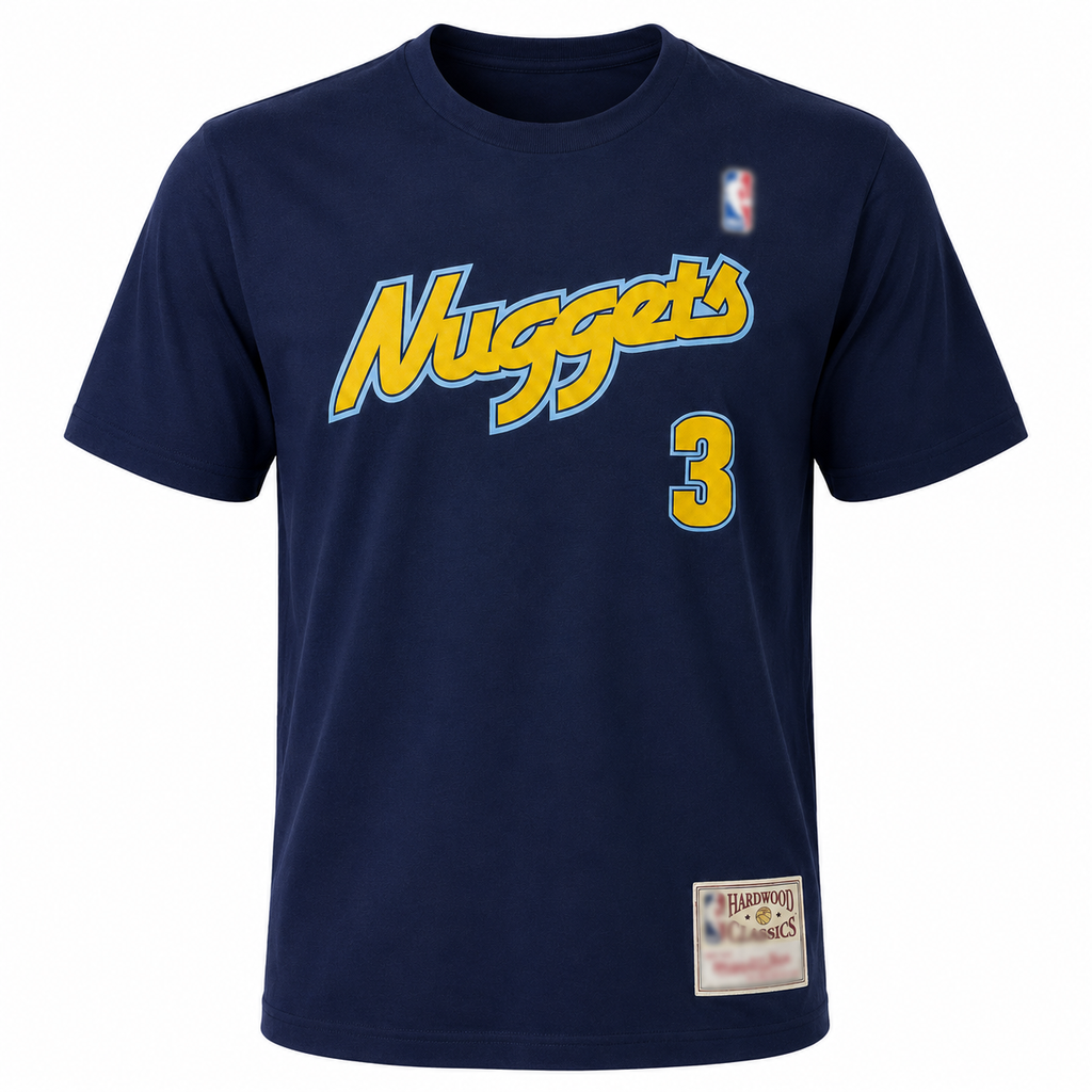 Allen Iverson #3 Denver Nuggets Basketball Graphic Cotton Tee -Regular Fit-