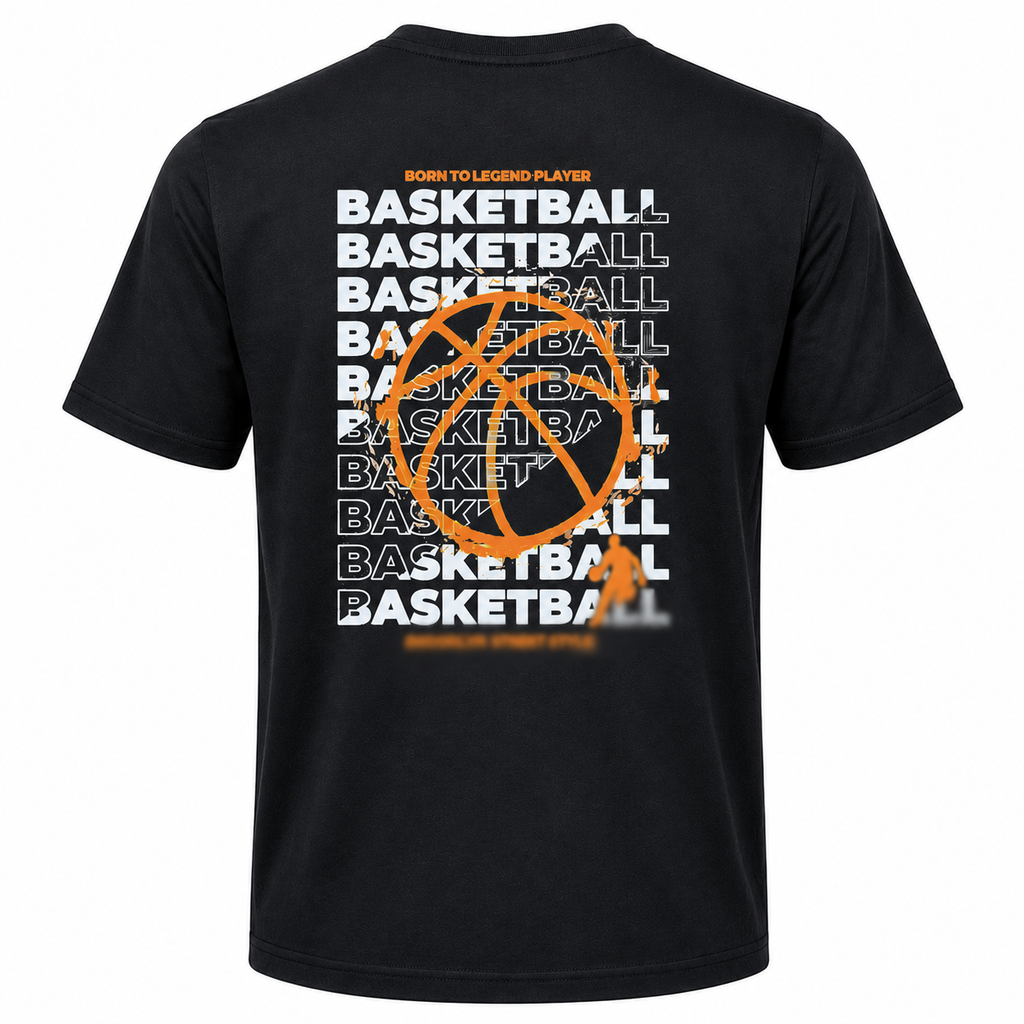 Basketball T-Shirt | Orange Ball Back Print