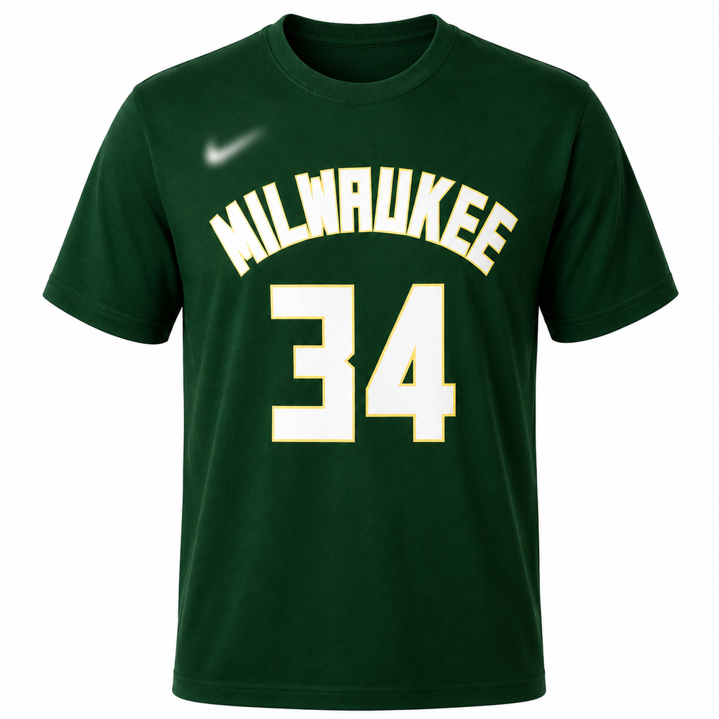 Giannis Antetokounmpo #34 Basketball Cotton T-Shirt -Regular Fit-