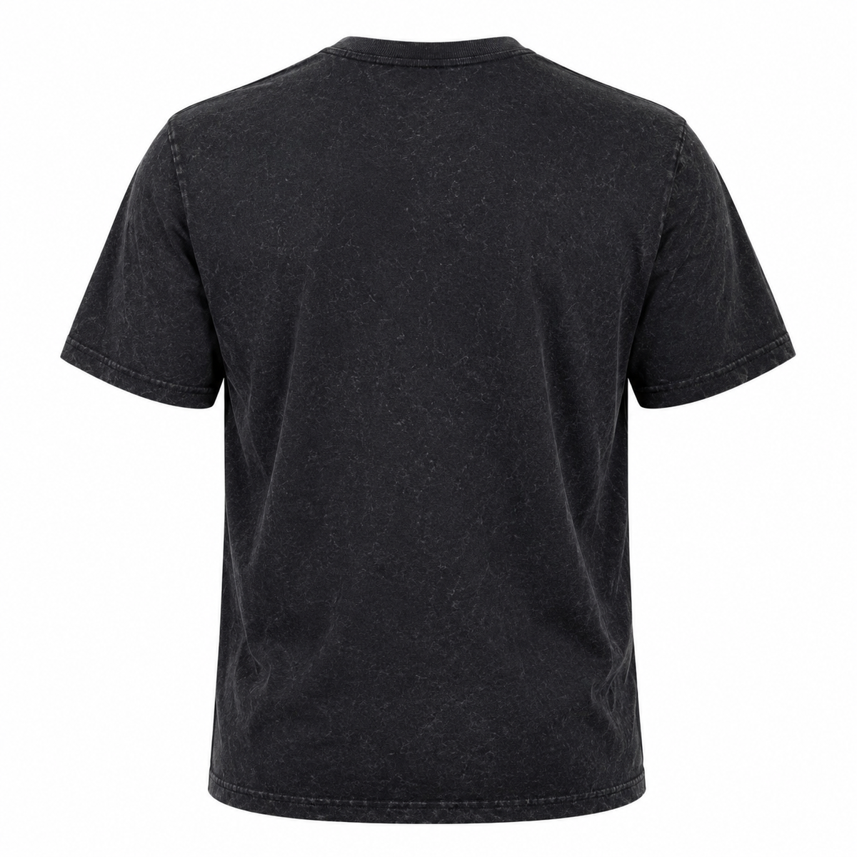 Vintage Washed Black Graphic Casual Tee -Regular Fit-