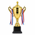 Premium Gold Championship Trophy Cup with Ribbons & Black Base (49cm)