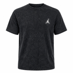 Vintage Washed Black Graphic Casual Tee -Regular Fit-