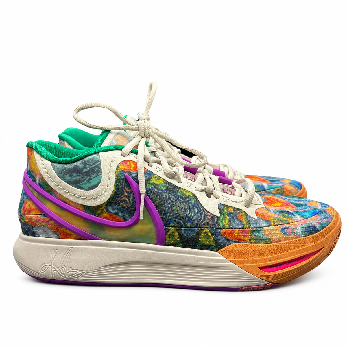 Colorful Abstract Pattern Low-Top Basketball Sneakers-Performance Shoes
