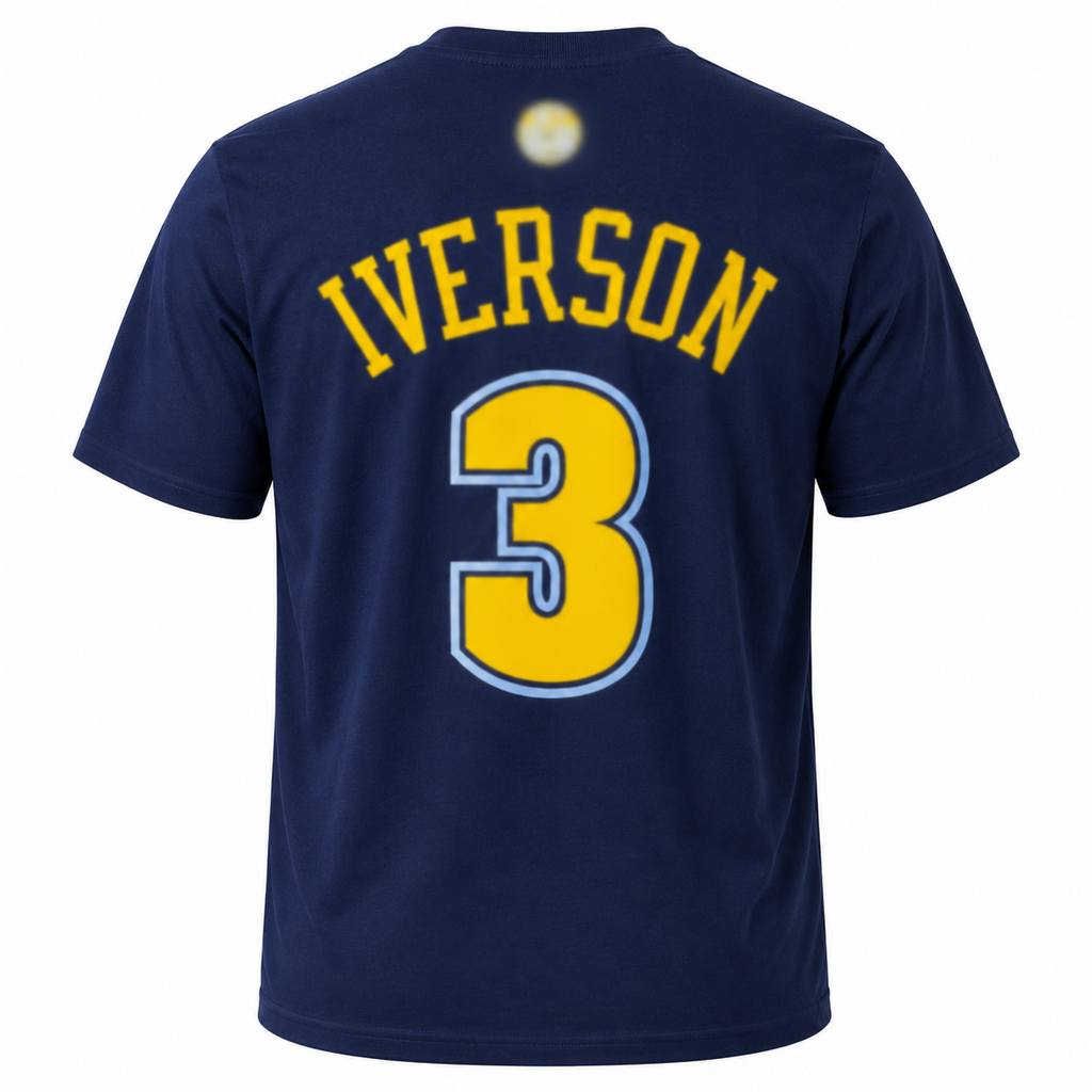 Allen Iverson #3 Denver Nuggets Basketball Graphic Cotton Tee -Regular Fit-