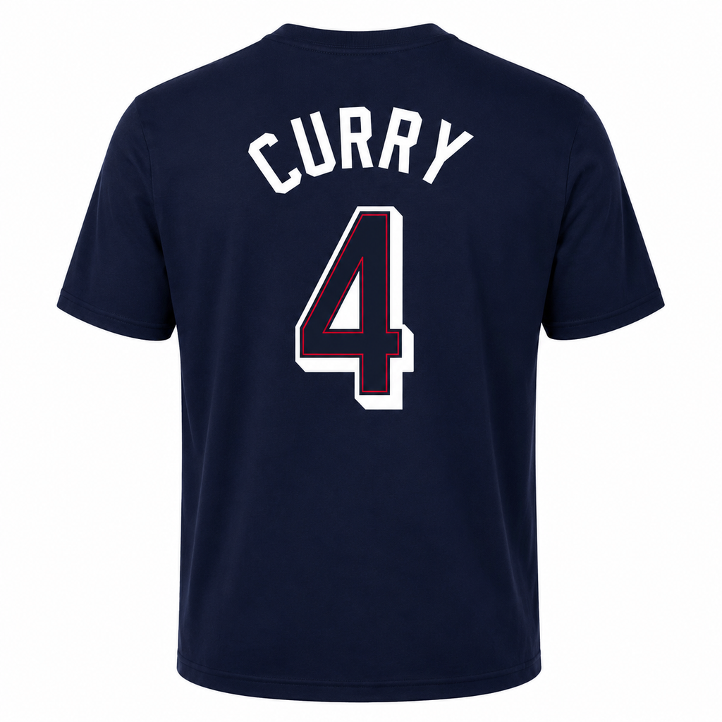 USA #4 Curry Basketball Graphic T-Shirt-Regular Fit-