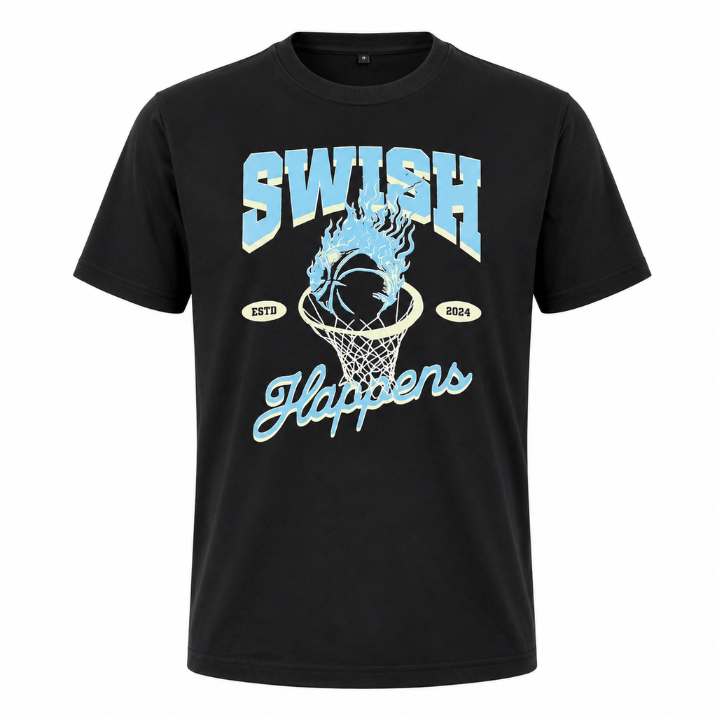 Swish Happens Vintage Basketball Graphic T-Shirt