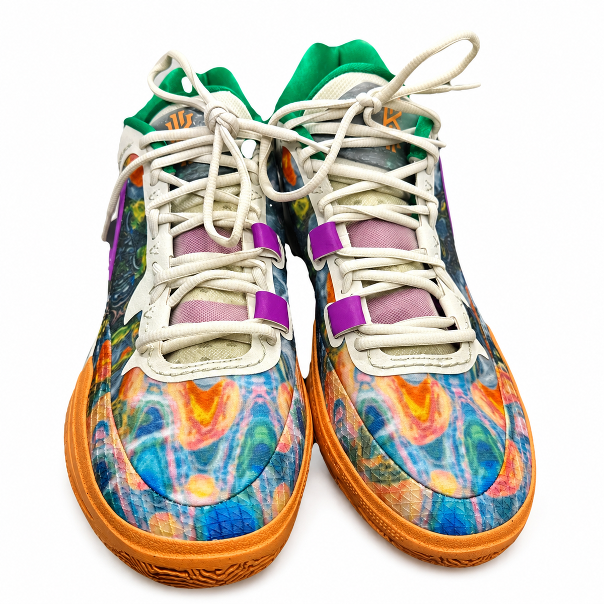 Colorful Abstract Pattern Low-Top Basketball Sneakers-Performance Shoes