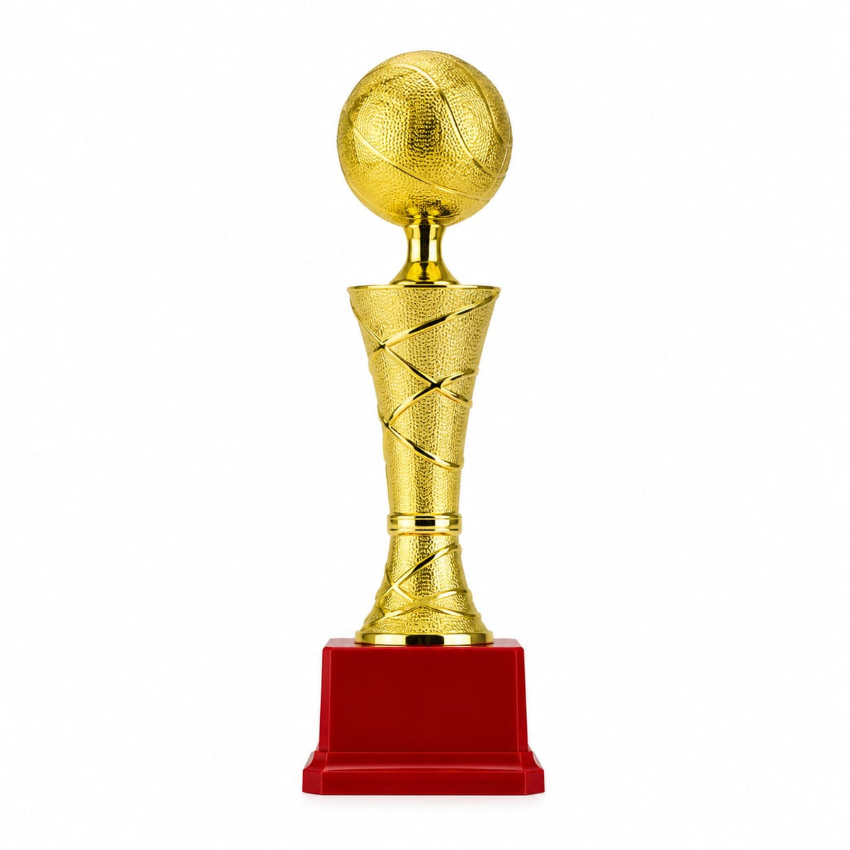 Gold Basketball Championship Trophy with Red Base ( 39 )